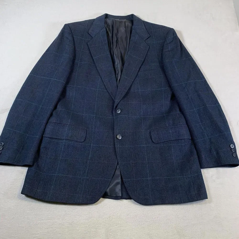 42L Kuppenheimer USA Vintage 2 Button Wool Tweed Blazer Sport Coat Houndstooth‎